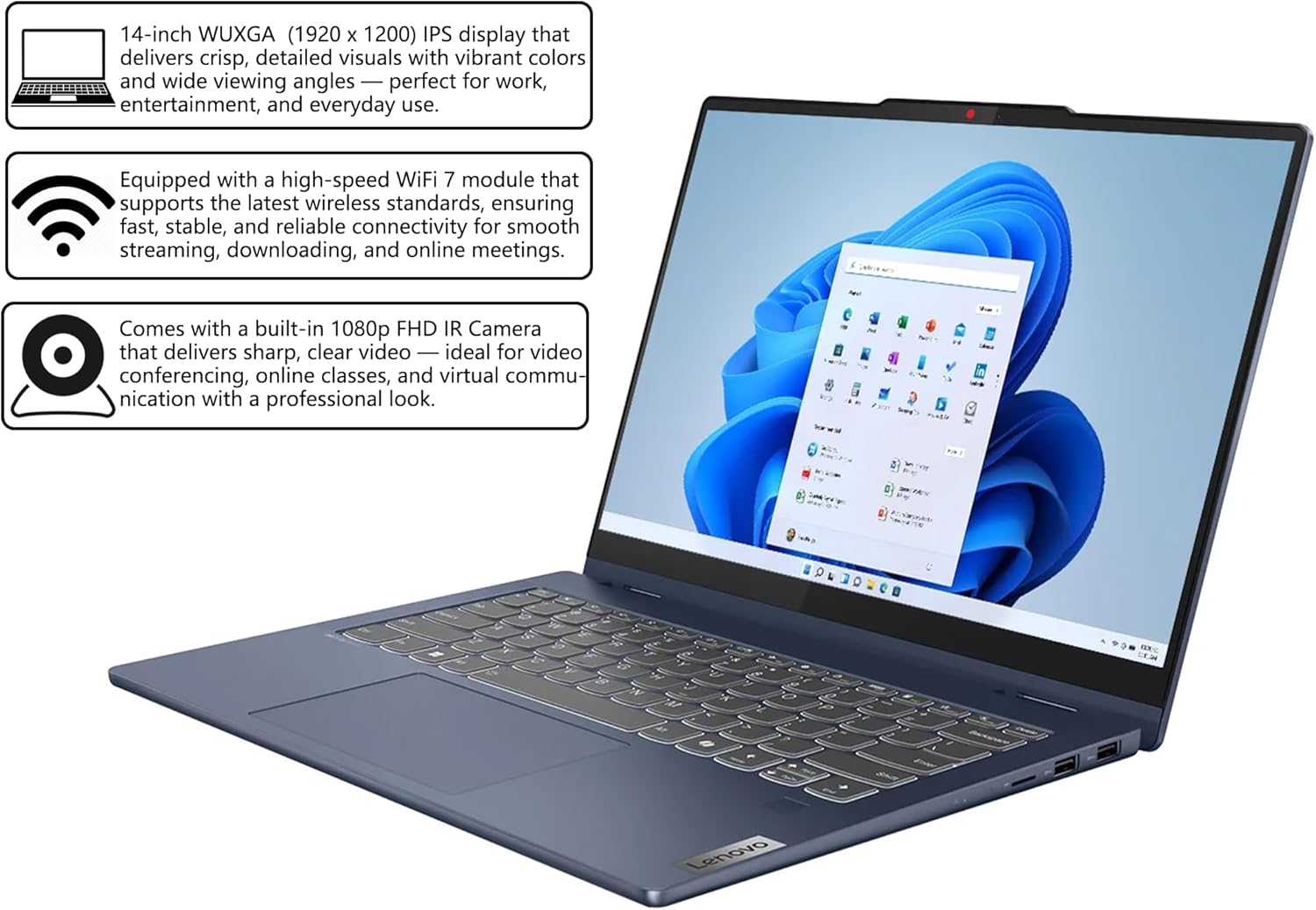 Lenovo IdeaPad Flex 5 2-in-1 Laptop | 14" WUXGA IPS Touch | AMD Ryzen AI 5 340 (Up to 50 Tops) | 16GB DDR5 512GB SSD | Copilot+ PC for Creator Designer Business Professional Win11 Pro w/DLCA Accessory - Image 7