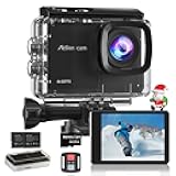 Camlance 4K 60FPS Action Camera with 64GB Card-48MP Waterproof Camera,40M Underwater Camera,8X Zoom,EIS Stabilization,WiFi,Remote Control,MotorcycleCamera with 2 Rechargeable Batteries