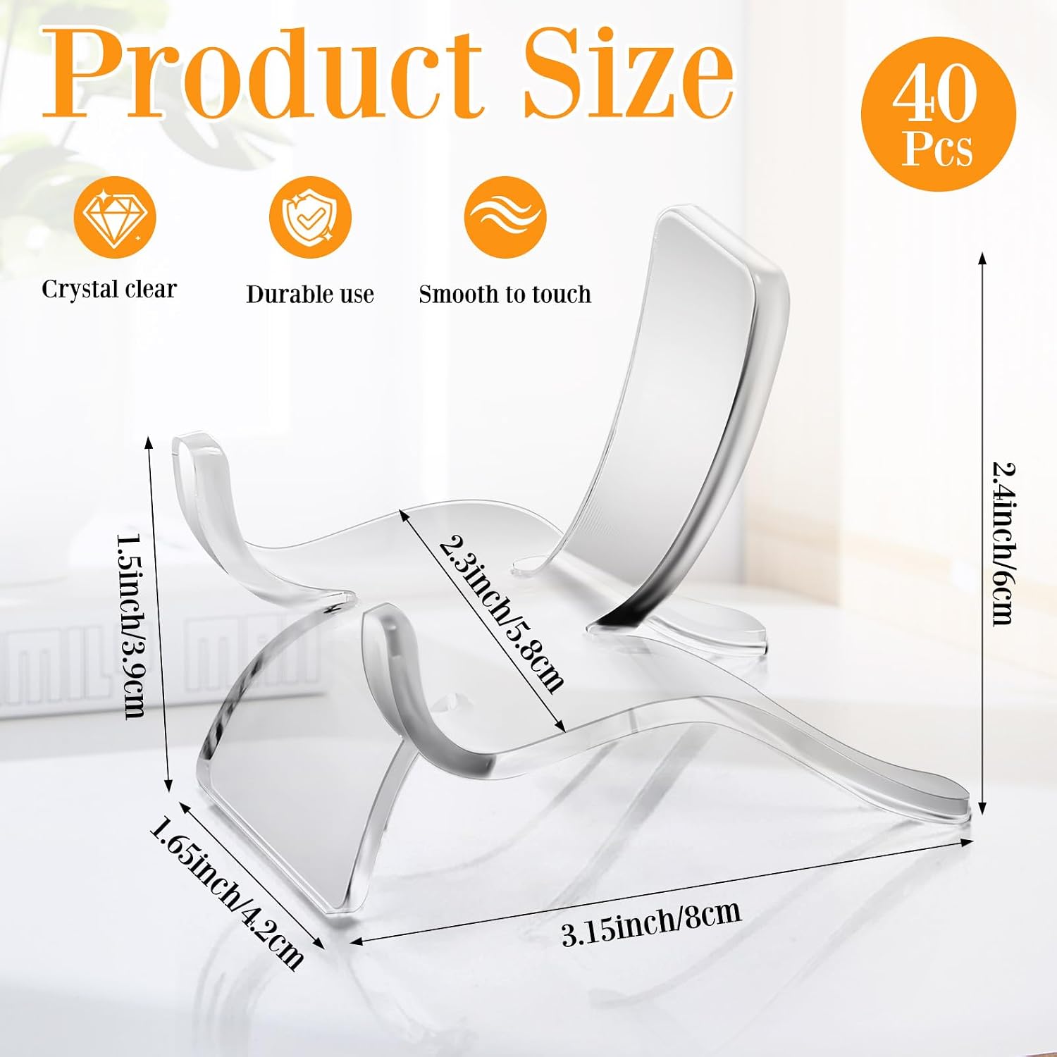 Jetec 40 Pcs Large Rock Display Stand, Acrylic Crystal Stands for Display image 2