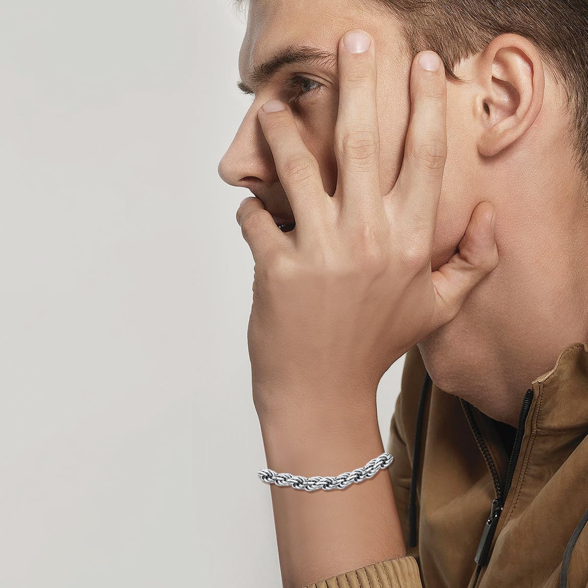 925 Sterling Silver 5mm Rope Link Chain Bracelet for Men 7/8/9 Inch for Men Boys Women with Lobster Clasp Jewelry Gift