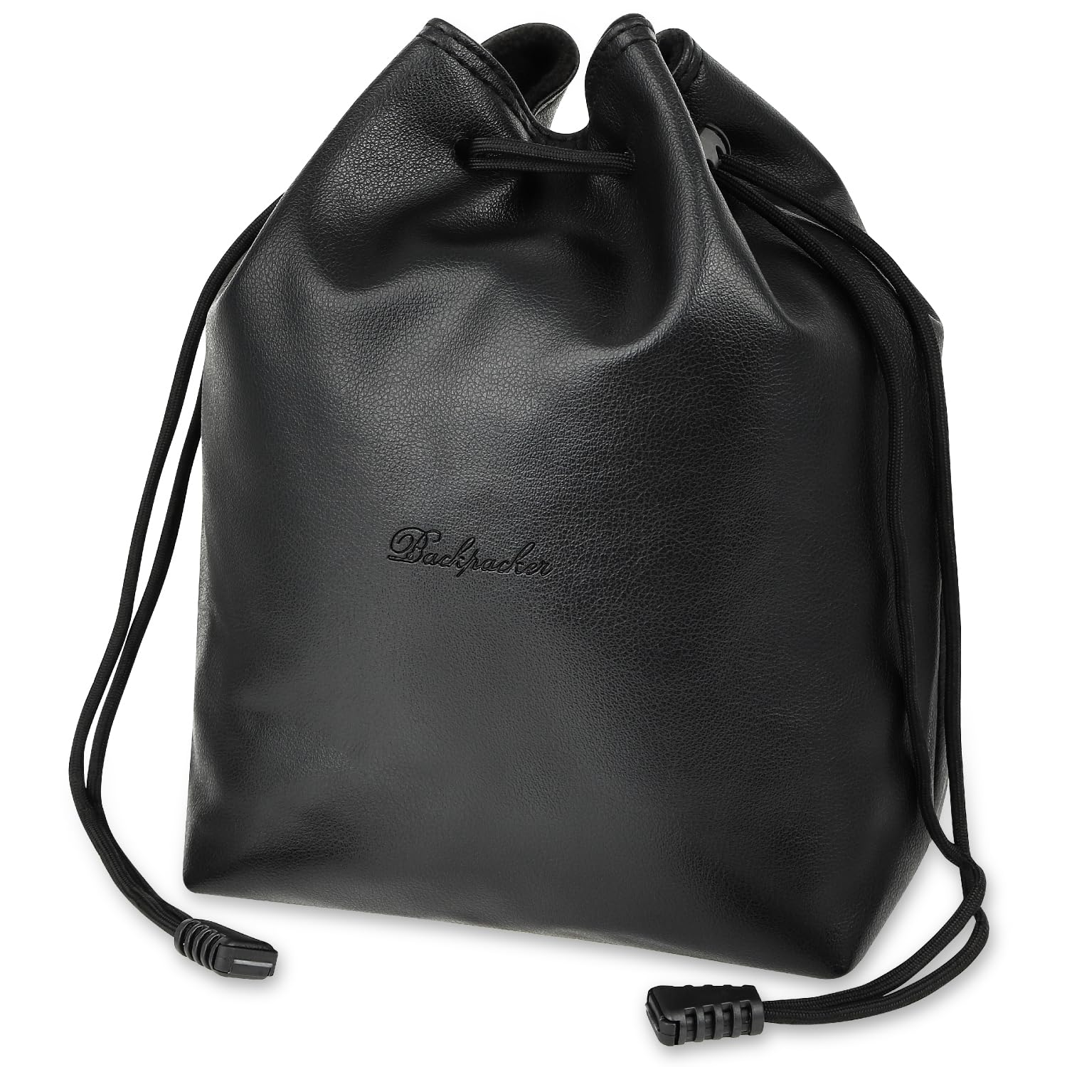 [FUPUONE] カメラバッグ レンズケース 軽量 巾着型 ミニサイズ 裏地 フリース (ブラック, M)