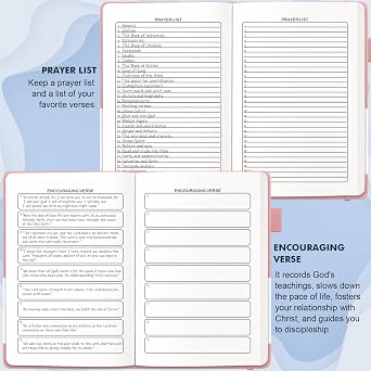 YeeCASE Bible Study Journal, Church Bible Prayer Journal, Study Scripture Notebook for Note Taking Reflection, Based Religious Gifts and Bible Study Supplies (Pink)