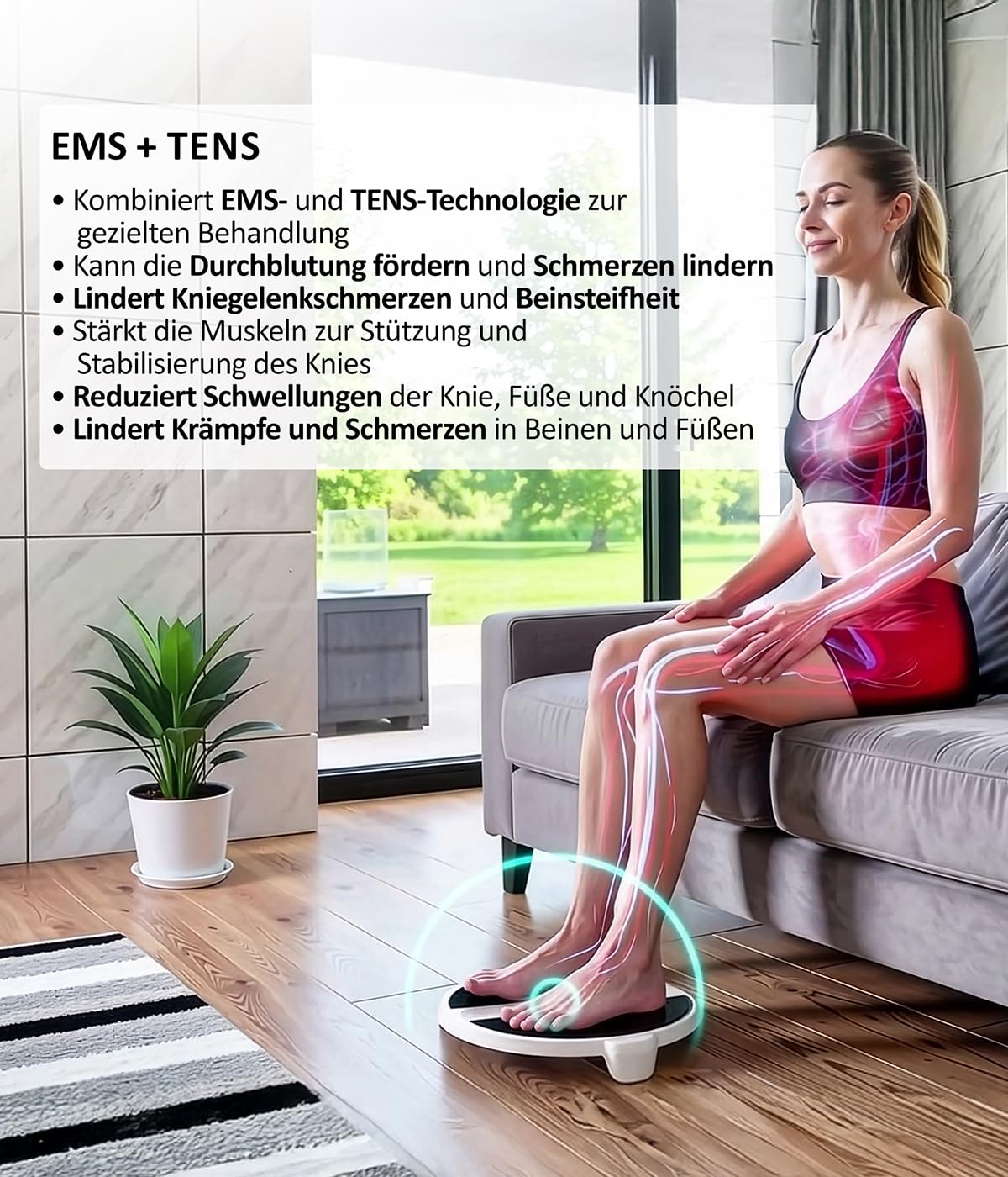 Genius Feelvita Acticur Vital-Set 13-tlg Durchblutungs- Stimulator Bein und Fuß, EMS & TENS Gerät mit 3 Elektrodenpads für Neuropathie, Krämpfe, Knie Beinschmerzen inkl. Blutdruckmessgerät Handgelenk