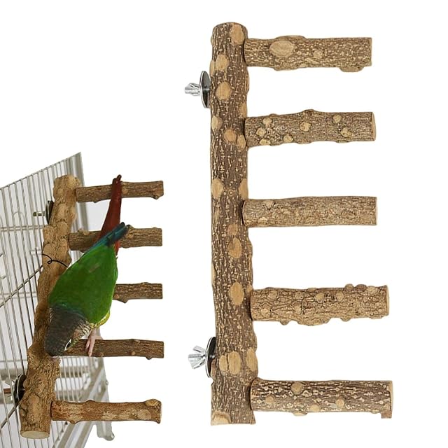 tacery Perchas para pájaros - Madera para Perca Loro, Ramas pie para Escalar, Accesorios Jaula pájaros…