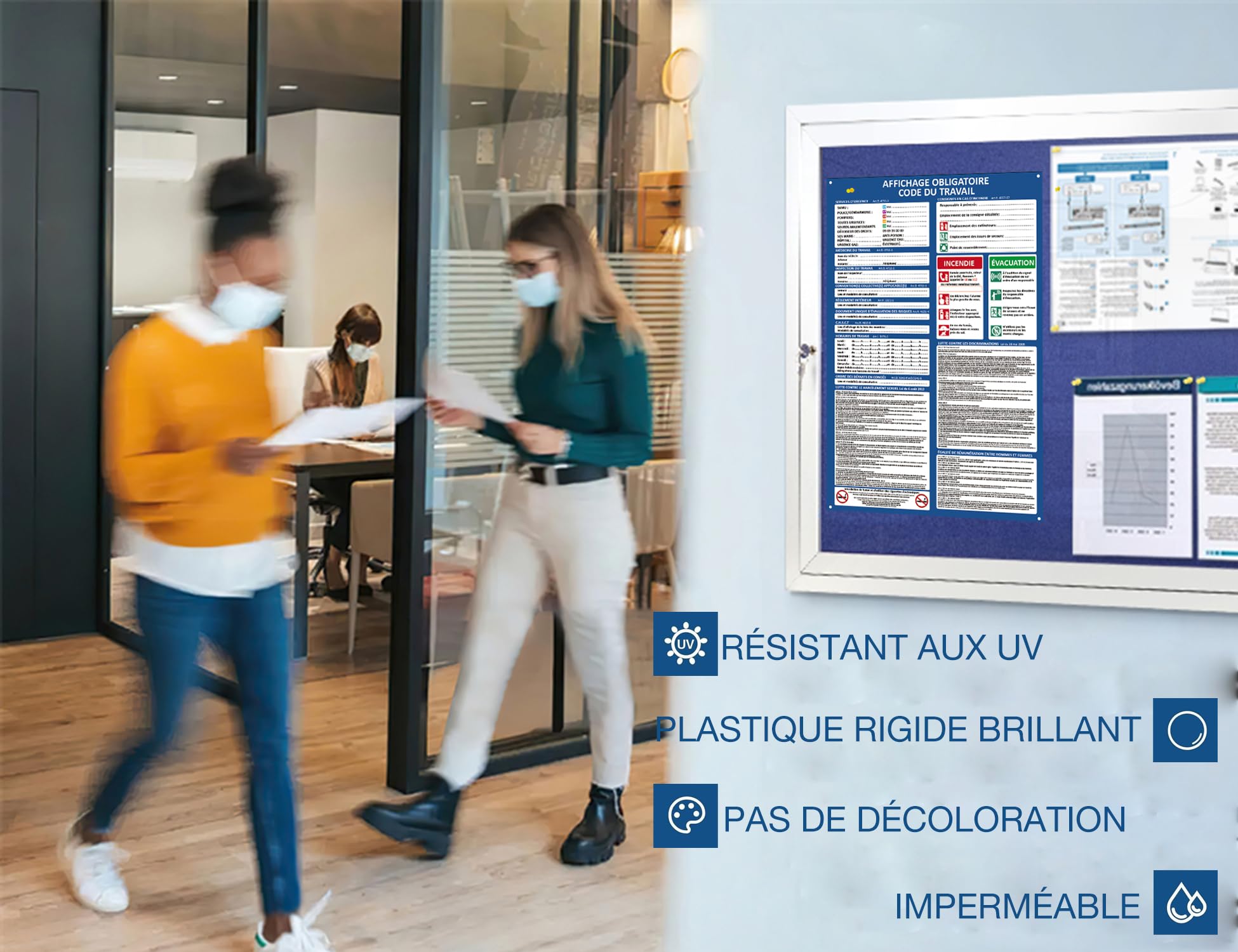 Affichage Obligatoire Entreprise 2026 Panneaux PVC Résistants avec Fixations Incluses – Horaires de Travail, Consignes de Sécurité, Code du Travail, Planning des Congés