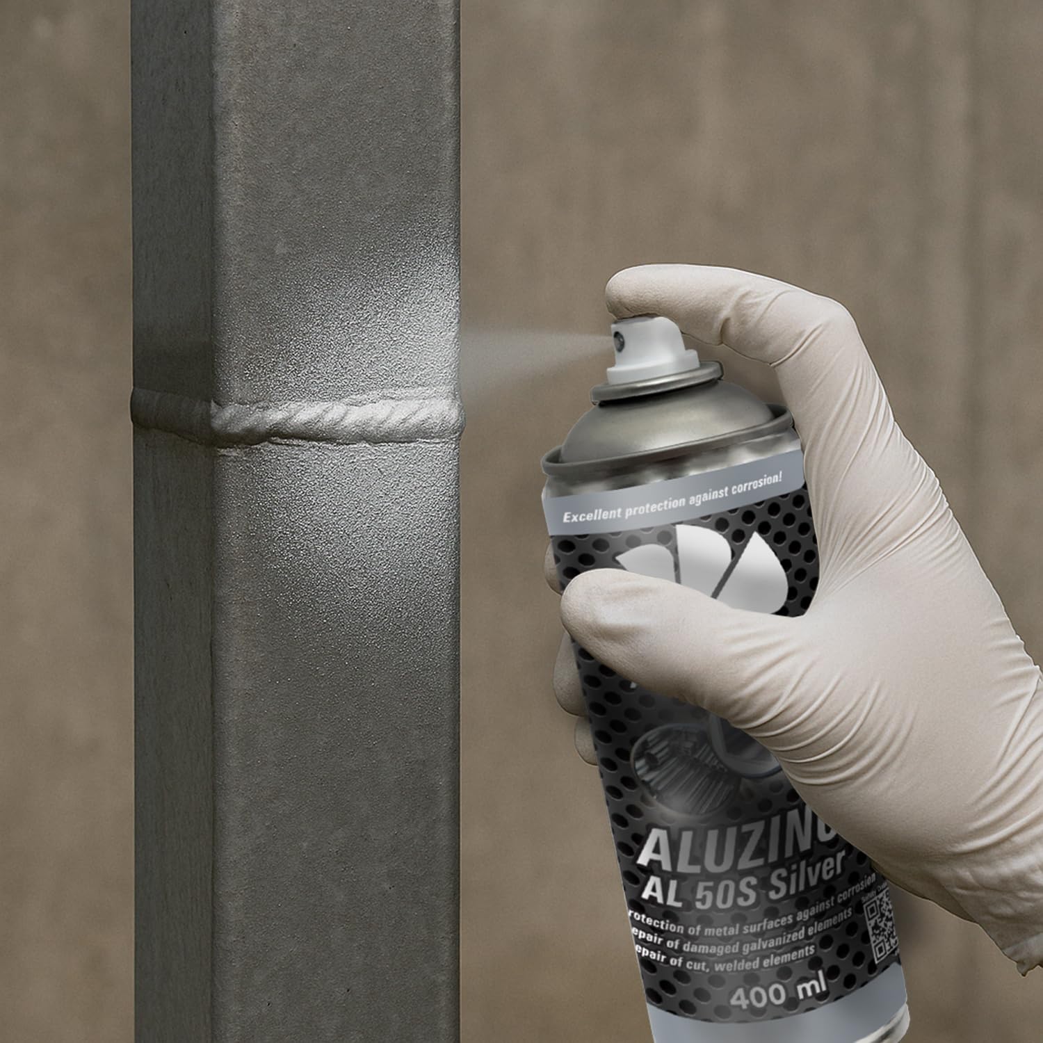 AABCOOLING 1x Alucynk AL 50S Srebrny 400ml Farba do Metalu, Cynk Ocynk Aluminium, Antykorozyjna w Sprayu, Ochronno-Dekoracyjna, Podkładowa, Szybkoschnąca, na Rdzę, do Stali i Żeliwa, Wysoka Jakość K3