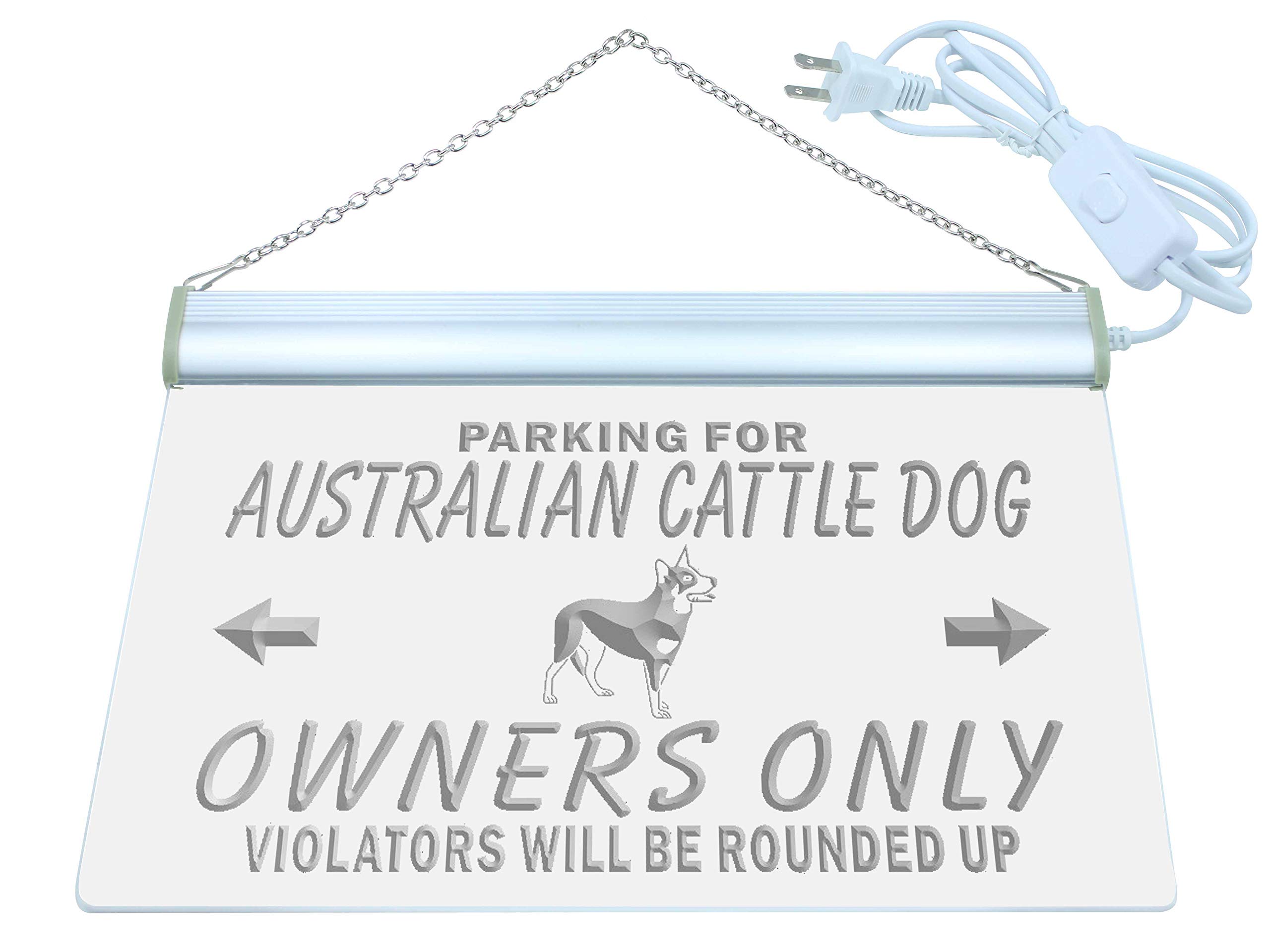 ADVPRO Australian Cattle Dog Owner Only LED Neon Sign Red 24 x 16 Inches st4s64-n110-r