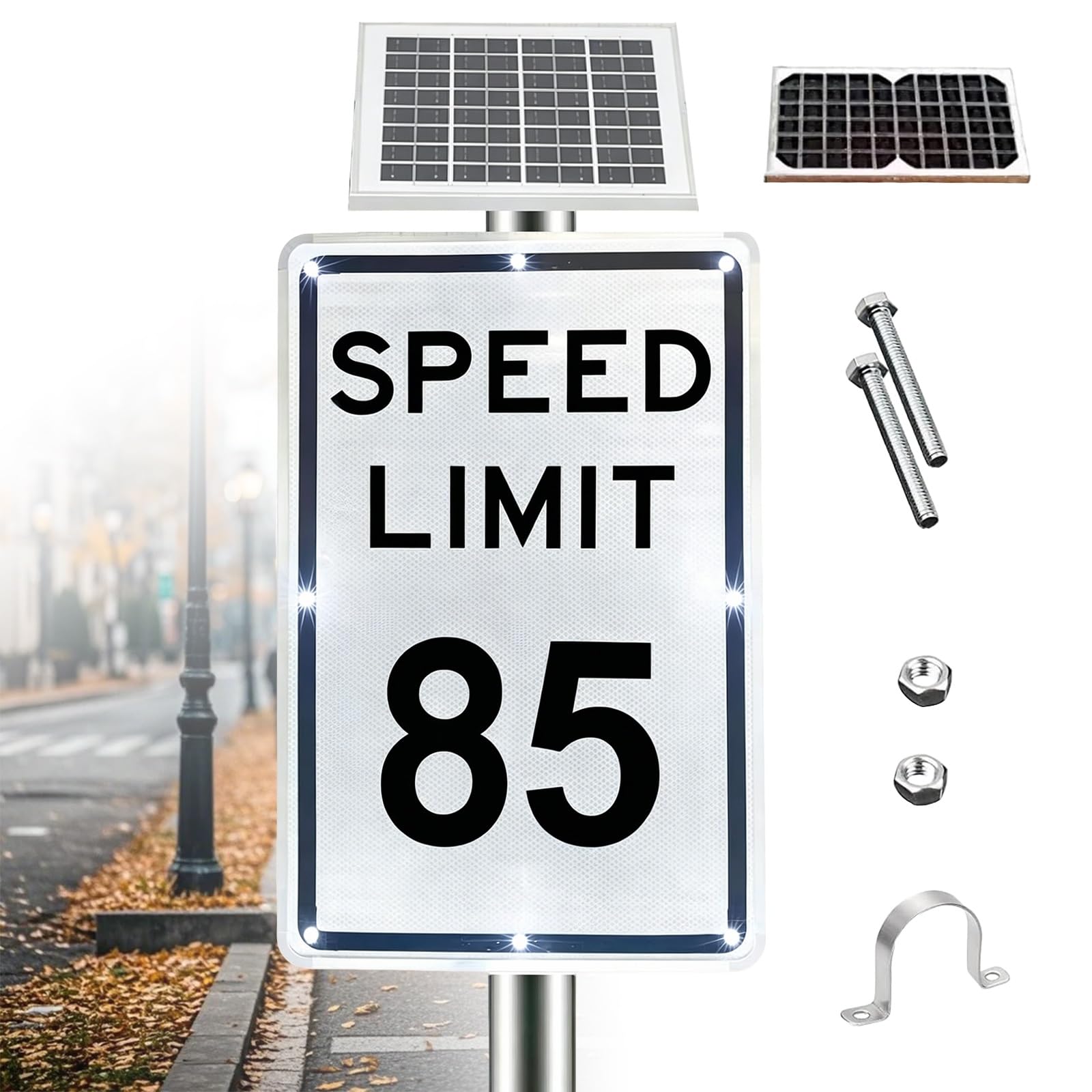 18"X 24"Solar Active Traffic Sign, Road Traffic Warning Sign