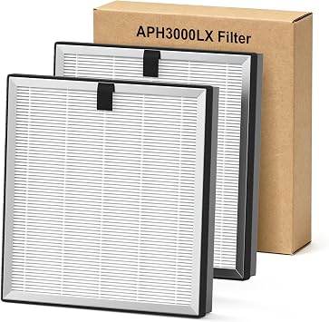 2 Pack APH3000 Replacement Filter Compatible with KNKA APH3000 Air Purifier, 3-in-1 HEPA Filter with CarbonTech Filters 99.97% of Pollen, Dust, Pet Dander, Smoke, Odors