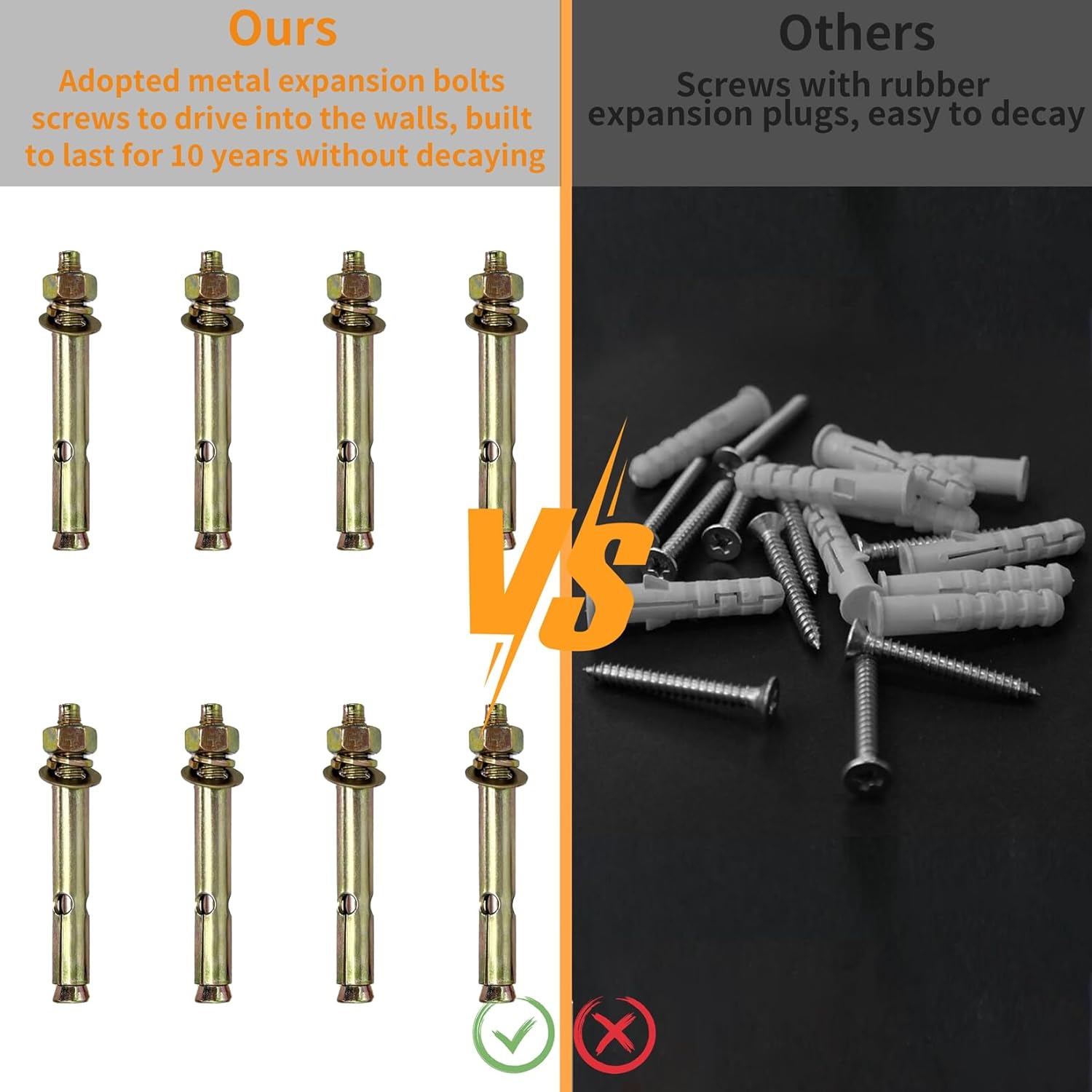 Metal Expansion Bolts vs. Rubber Plugs