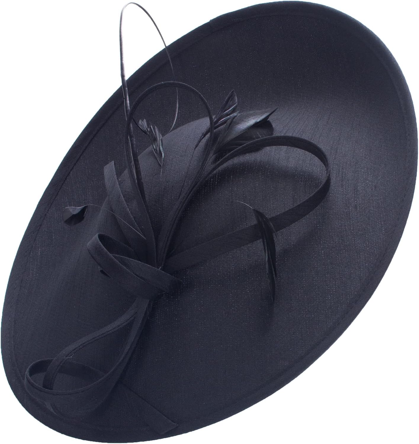 Lawliet Women Black Wedding Occasion Sinamay Fascinator Hat Headband Headpiece T444