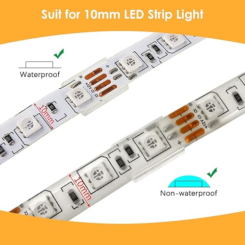 Miniatura 13 de VIPMOON 100 clips de montaje de tira LED transparentes de 0.315 pulgadas de ancho y 100 tornillos Phillips de acero inoxidable compatibles