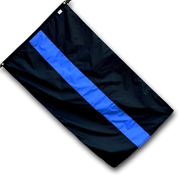 مصنع العلم الأمريكي - 3x5 FT علم الخط الأزرق الرقيق مخيط 3 - خطوط لضباط الشرطة Grommets - Blue Lives Matter Flag - Outdoor SolarMax Nylon - 100٪ صنع في أمريكا 3x5 FT