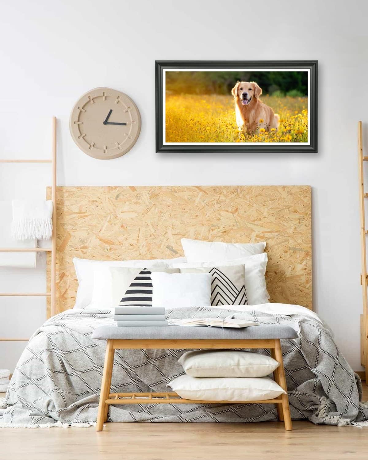 LTYHHK 12x23 Panoramic Picture Frames Solid Wood 11x22 Newspaper Frame ,Displays Picture11x22 with Mat or 12x23 Inch without Mat, Poster Frame 12x23 Photo Frames Family Wall 11x22 Picture Frame Black