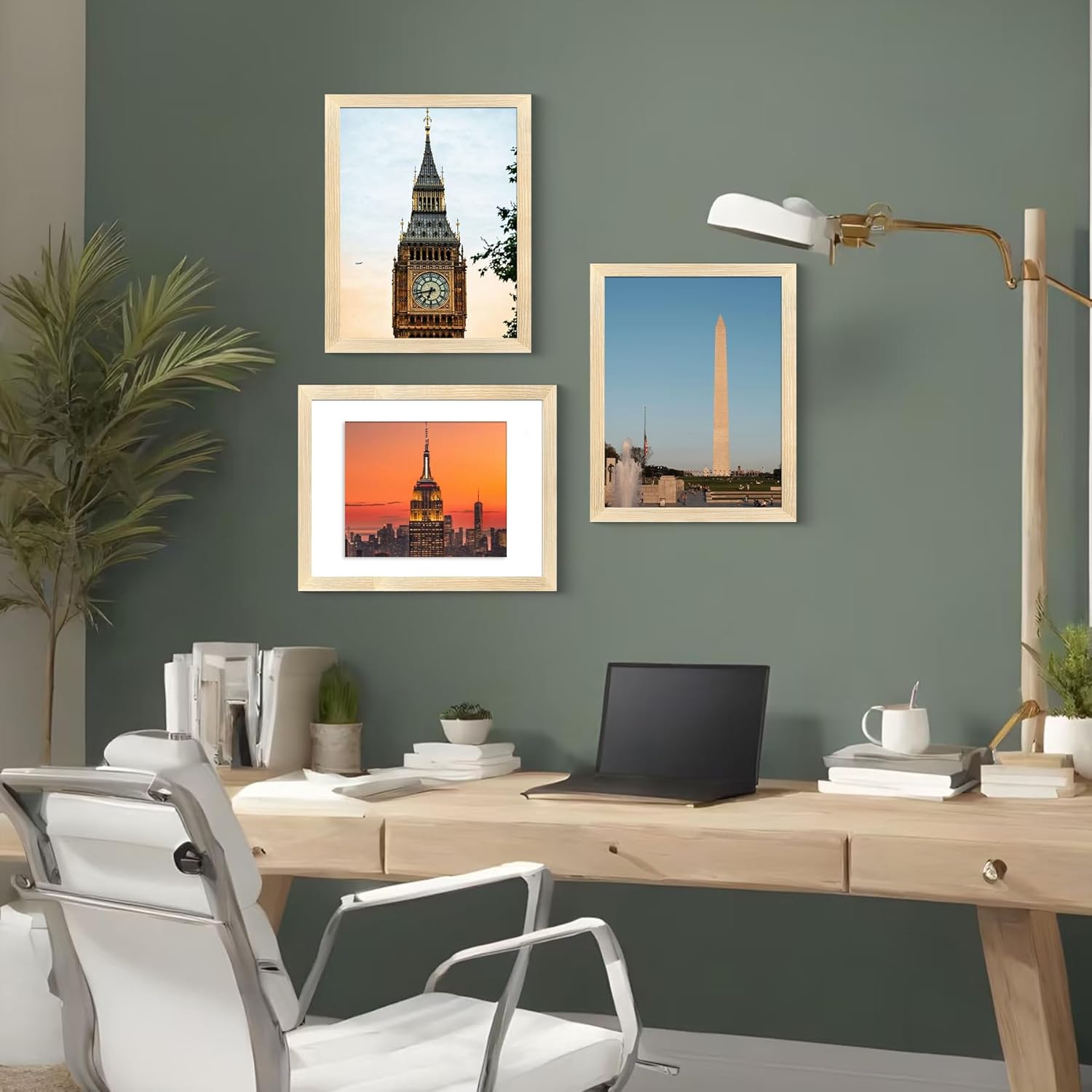 LUCKYLIFE 11x14 Picture Frame Solid Natural Wood, Display 8x10 photo with Mat or 11x14 without Mat for Wall Hanging, Set of 5 - Image 3