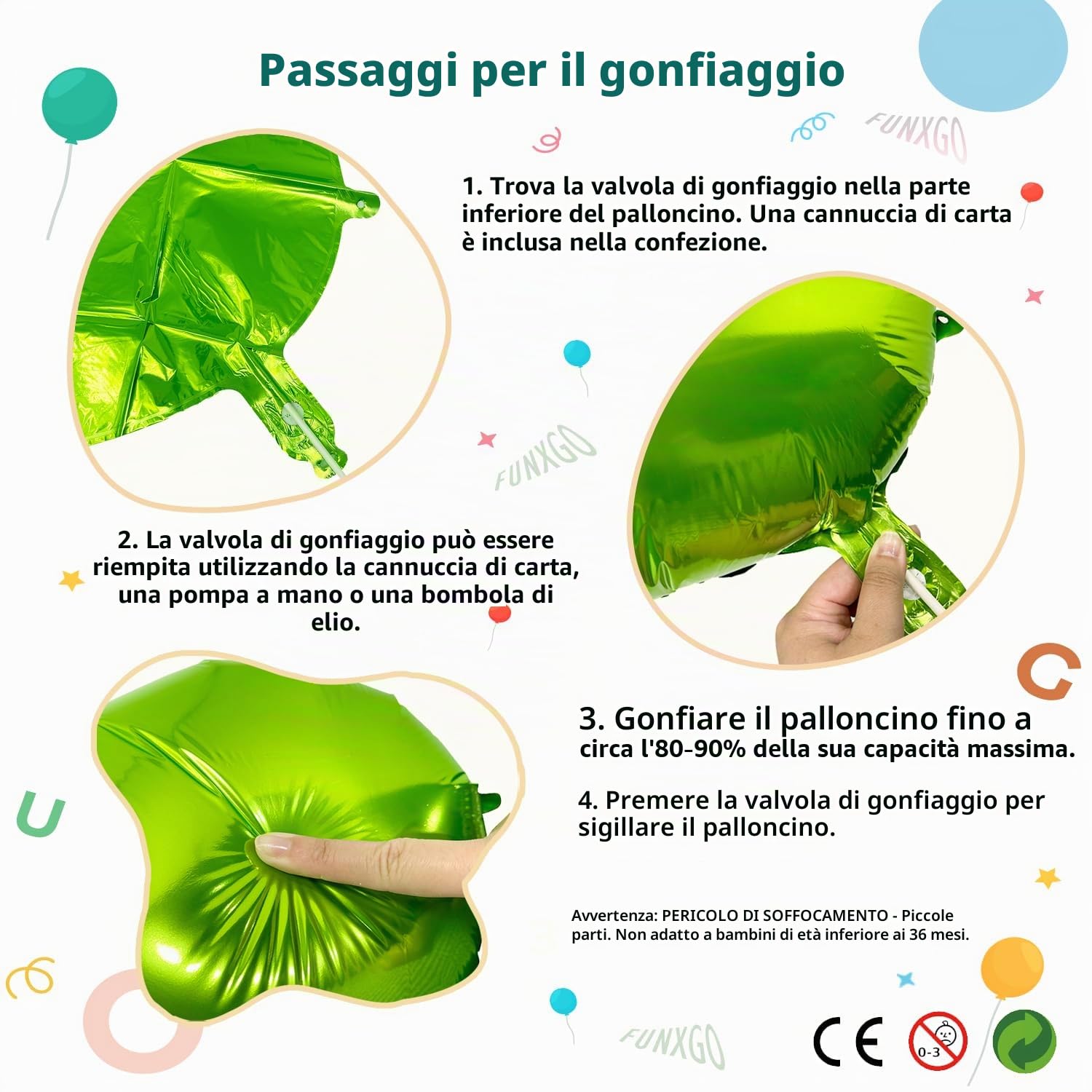 Palloncino numero 4 verde – Numero gigante palloncino circa 100 cm – Palloncino numero 4 – vola con elio – per 4 ° compleanno, matrimonio, anniversario, festa, decorazione per feste