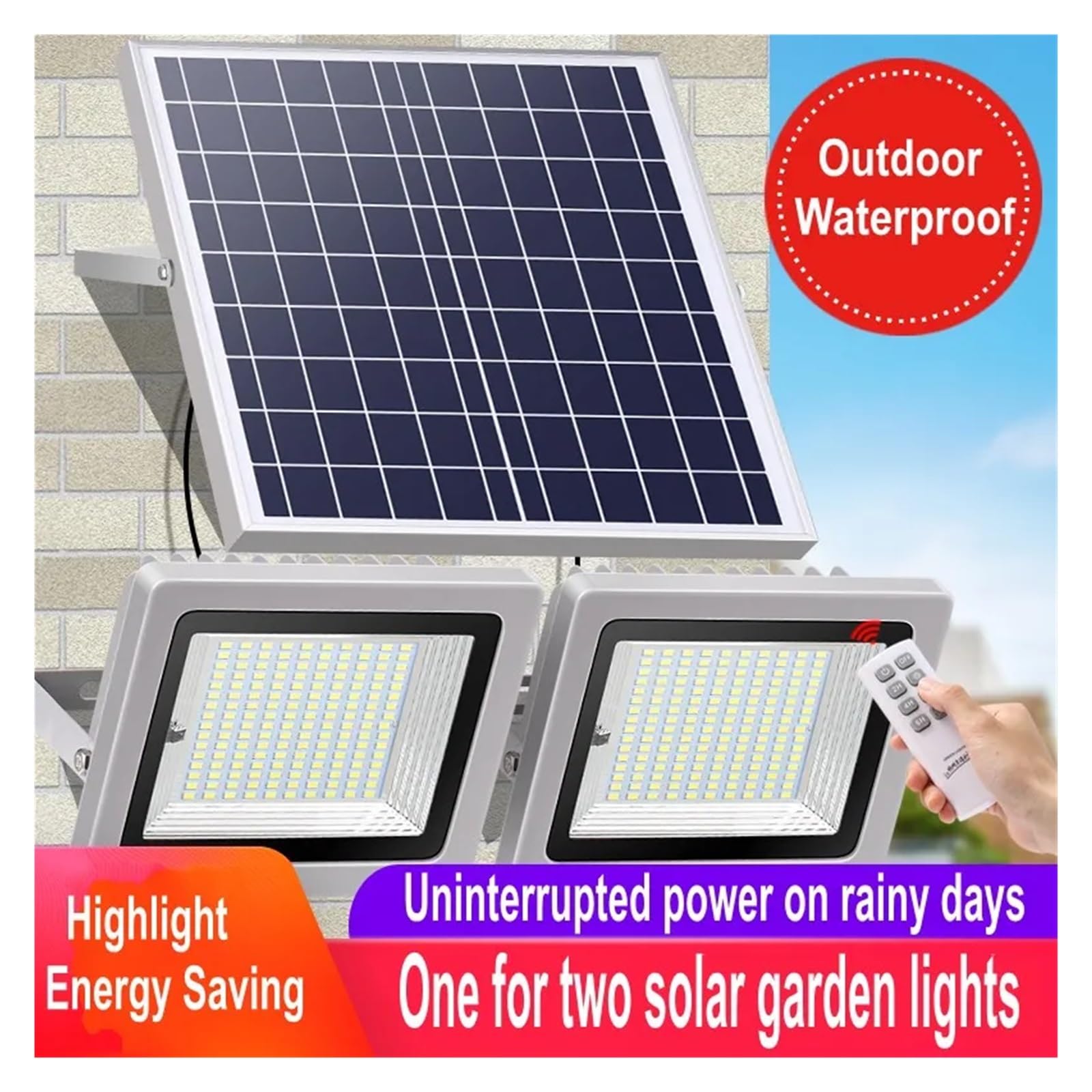 Lampa solarna zewnętrzna, Reflektory LED 120W Solar Zewnętrzny wodoodporny IP66 Światło powodziowe Oświetlenie krajobrazu ogrodu z pilotem