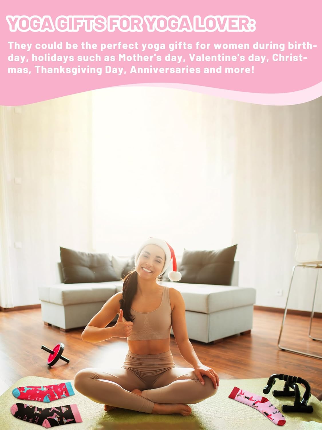 Eurzom 6 Pairs Funny Yoga Lover Socks for Women Girls Novelty Cotton Crew Socks Birthday Valentine's Day Gift for Yoga Teacher Yogis - Image 7