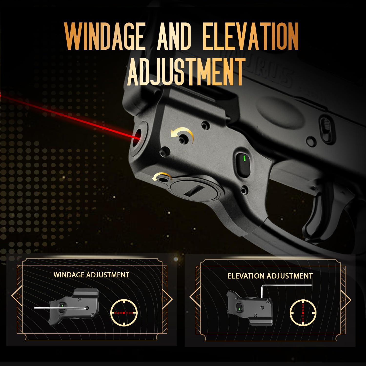 WARRIORLAND Red Laser Sight Tailored Fit Taurus G2C /G3C / G3/ PT111 Millennium G2 / PT140, Ultra Compact Beam Sight, Gun Sight with Ambidextrous On/Off Switch & Power Indicator, WLS-101