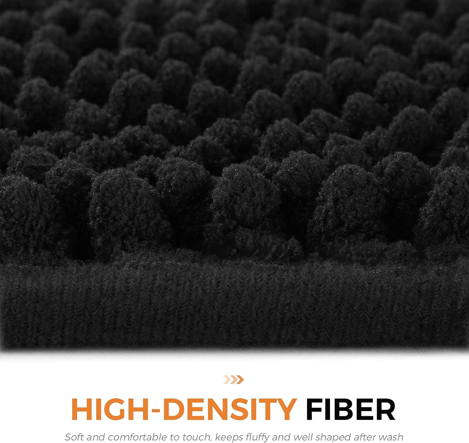 DELXO Kitchen Mat Kitchen Rug Set [2 PCS] - Perfect for Kitchen, Bathroom, Living Room, Soft, Absorbent Microfiber Material, Non-Slip, Easy Clean Machine Washable Floor Runner - 20"X30"+20"X60", Black