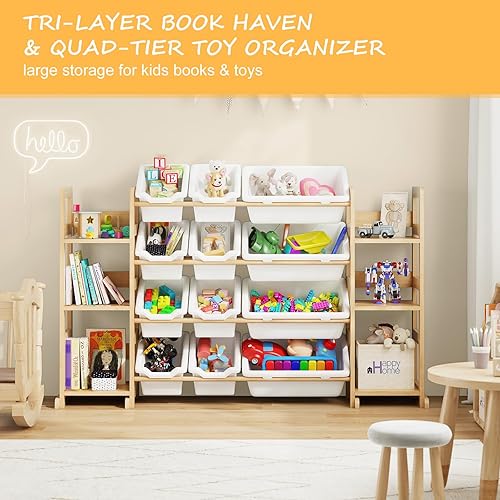 Miniatura 17 de Organizador de almacenamiento de juguetes - Organizadores de juguetes y almacenamiento con estantería, estantería de almacenamiento de juguetes con