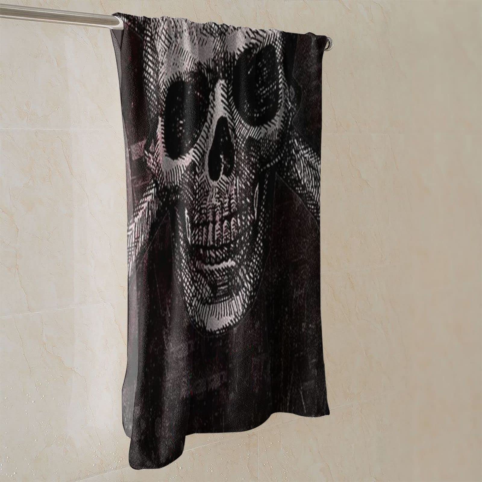 Amazon｜Vensaths フェイスタオル 40*70cm片面スカル ドクロ 髑髏柄印