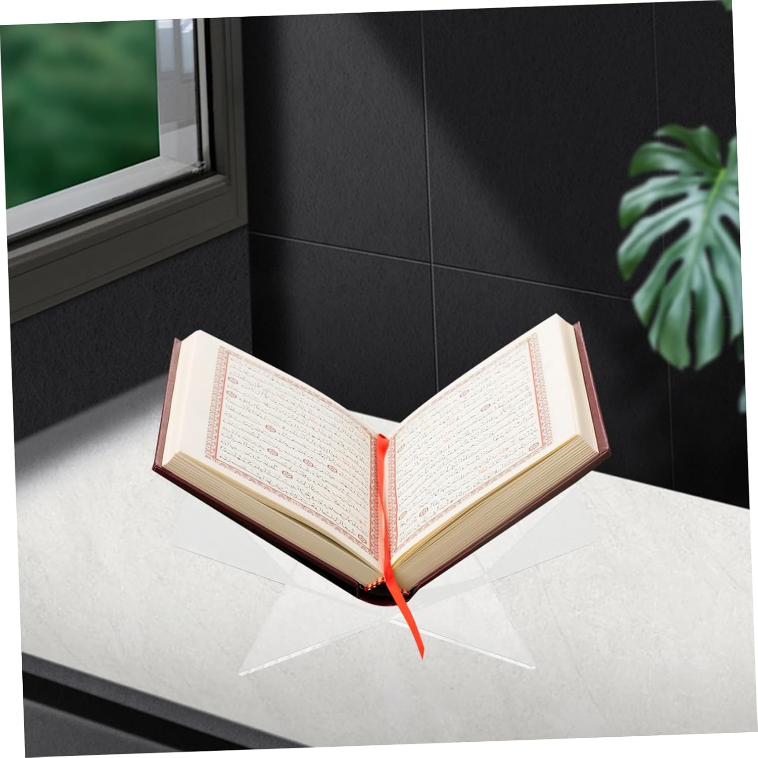 Acrylic Bookshelf Stand X-Shape Recipe Holder Kitchen Book Rack for Display Sturdy Versatile Reading Stand