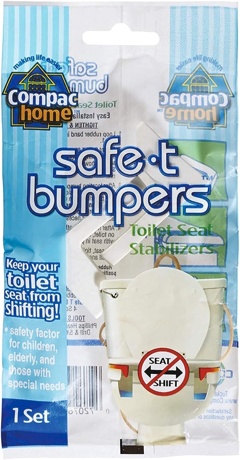 Safe-T-Bumpers Wobbly Toilet Loo Seat Stabilisers - Stop Slipping, Sliding Children Fix, Repair for Loose Seats, Universal, Quick, Easy, Stopper, Buffer