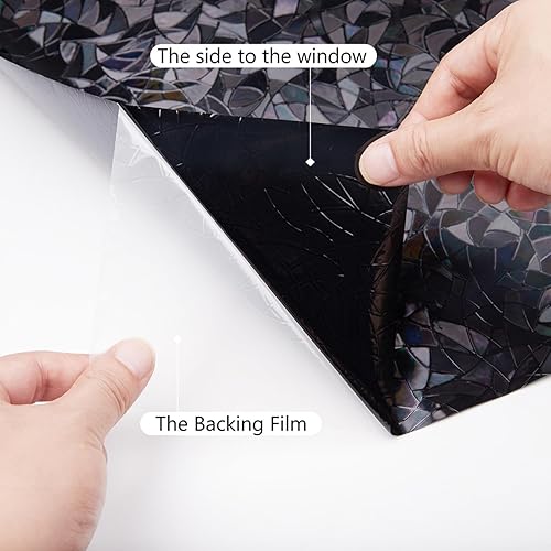 Miniatura 7 de Finnez Película opaca para ventana, película de privacidad 3D, sin pegamento, para puerta de vidrio, hogar y oficina, control de calor, anti UV,