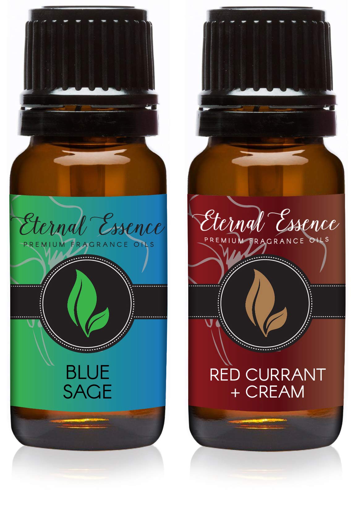 Eternal Essence Oils 2 Pack 10ml Premium Fragrance Oil - Blue Sage &amp; Red Currant &amp; Cream - for Candle, Soap Making, Aromatherapy, Diffusers, Home Care, &amp; Humidifiers
