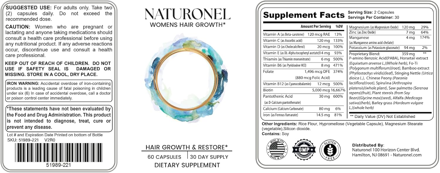 Hair Growth Products - Women's Balance Hair Growth Supplements, Ages 45 and Up - Supports Healthy Hair, Skin & Nails - Natural Thicker Hair Growth Supplement - Hair Growth Supplement (1) - Image 8