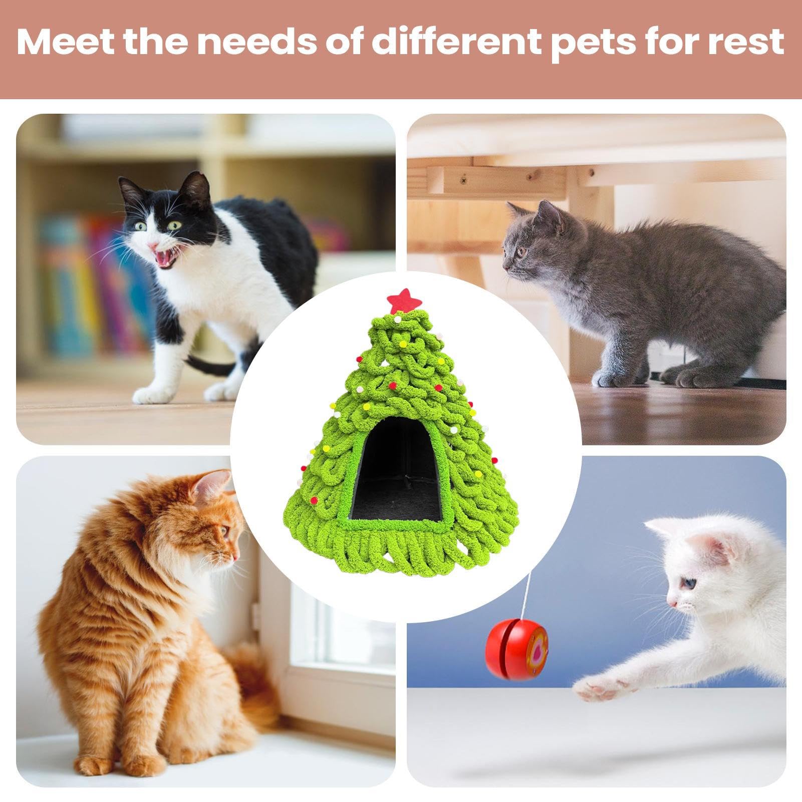 Weihnachts Katzenbett Design Gestricktes Weiches Nest