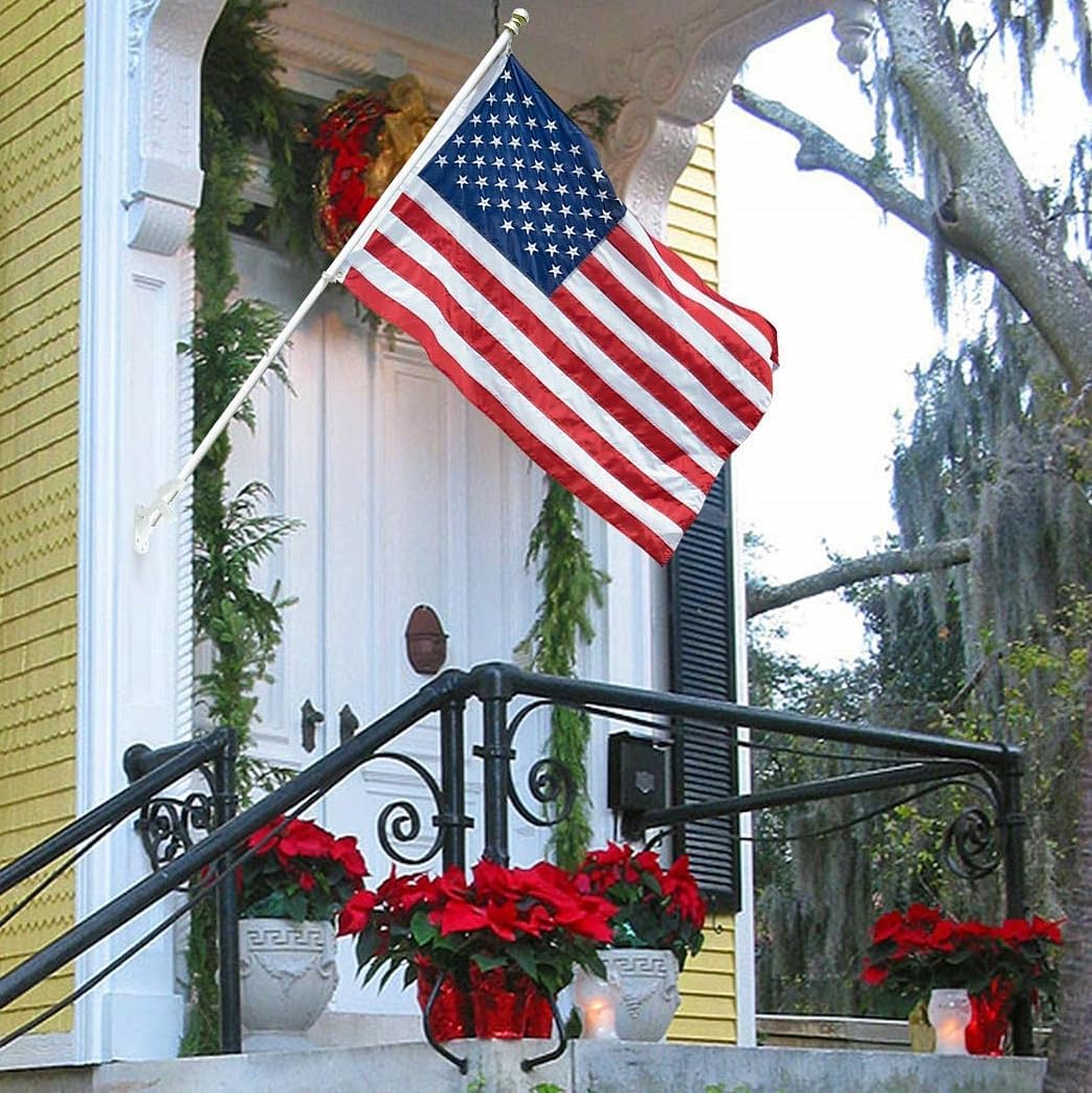 Grace Alley American Flag, Made in USA, Embroidered Stars, Sewn Stripes and Brass Grommets. Fade Resistant, Heavy Duty, Long Lasting Nylon for Outdoor Durability (Two by Three ft)