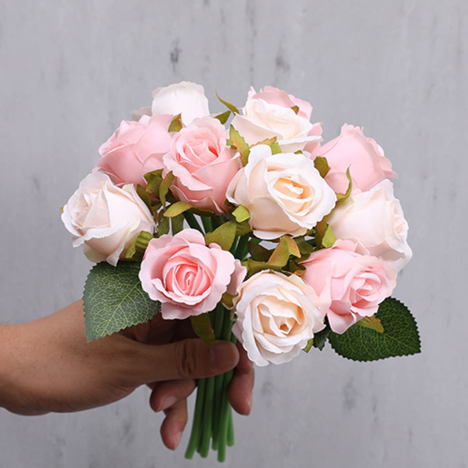 Amazon｜造花 枯れない花 アートフラワー 12本 シャンパン バラ 薔薇