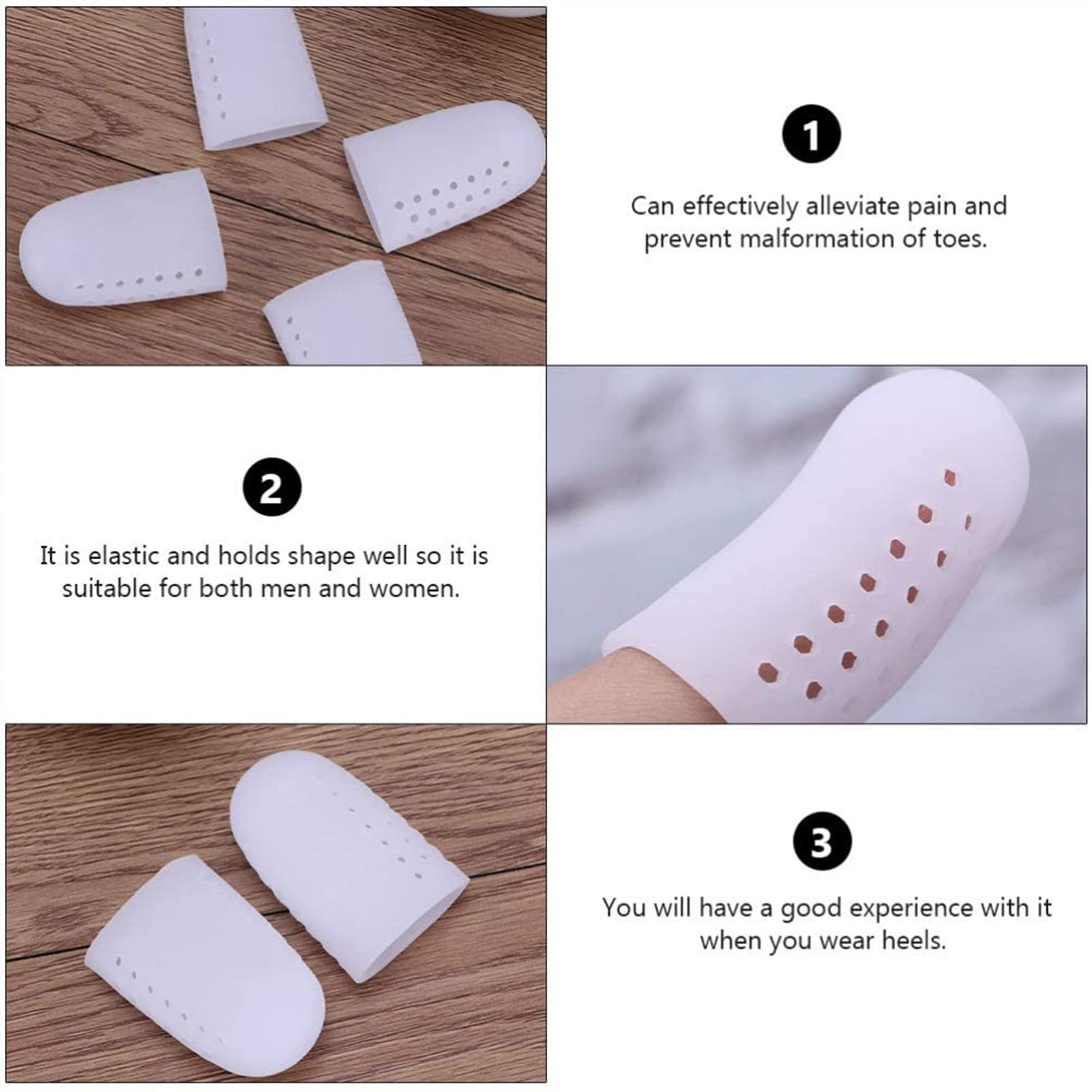 10 Paia di puntali in Gel e Protezioni per alluci, tubetti, Manicotti, Protezioni per Mais in Gel, Protezioni per Dita, per Cuscini, Calli, vesciche, Calli