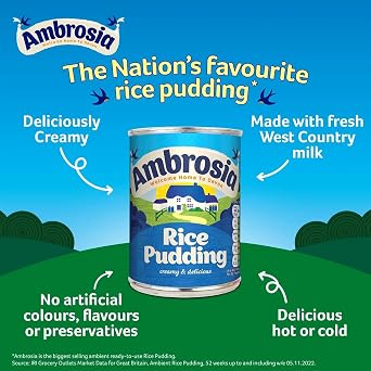 Ambrosia Devon Rice Pudding, 14.1 Ounce Cans (Pack of 12)