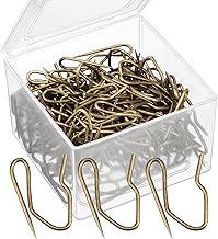 Outus 58 Pack Metal Curtain Hooks Pin On Drapery Hooks 1.2 x 1 Inch for Window,Door,Shower Curtain(Oil-Rubbed Bronze)