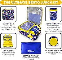 Vista 41 de Bento Lunch Box with Stainless Steel Thermo, Matching Insulated Lunch Bag and Ice Pack Set for Girls, Kids, 5 Divided Compartments, Snack Container