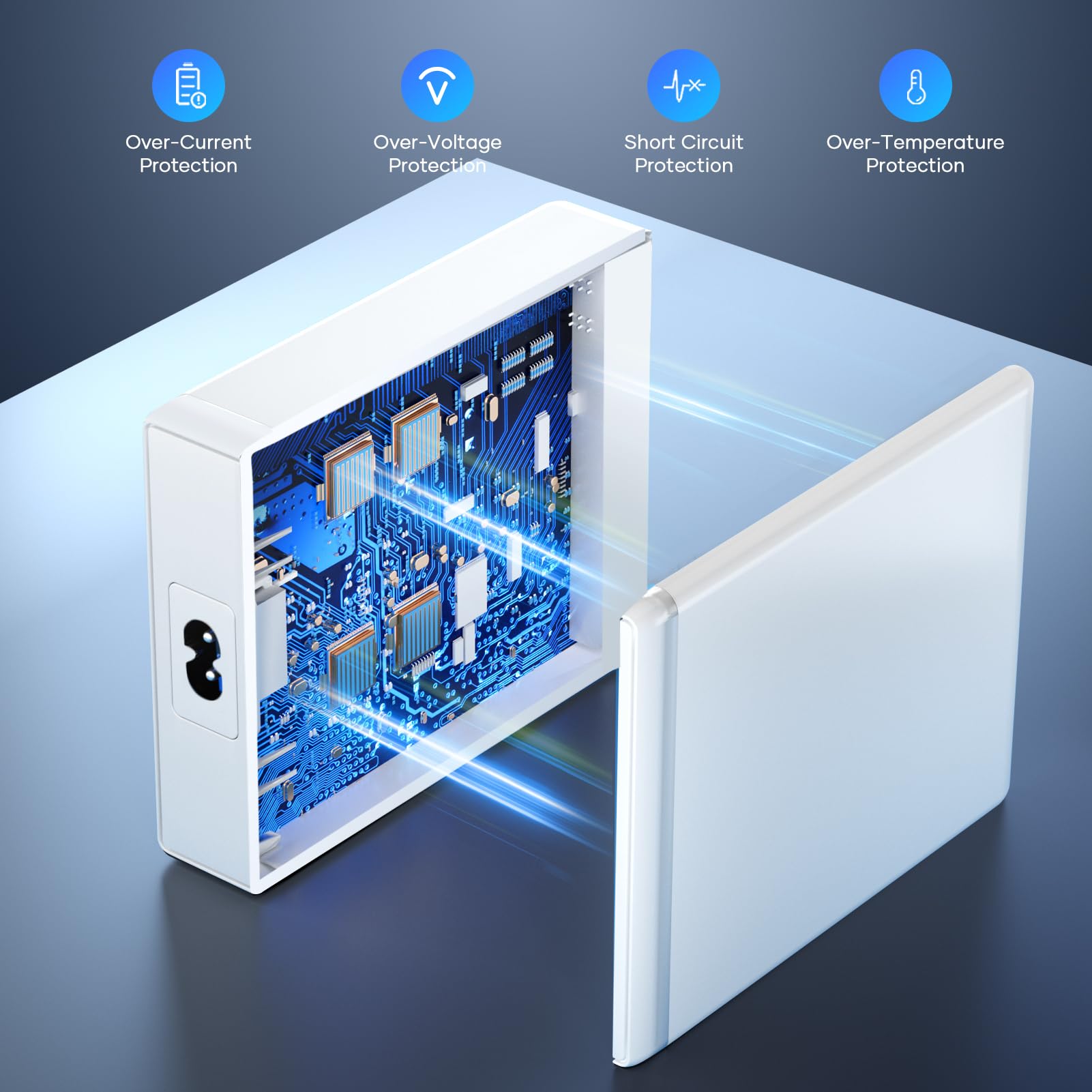 Caricatore USB C Multiplo, 160W GaN 6-Port Caricabatterie USB C Rapido con Display a LED, Stazione di Ricarica USB mit 3 USB-C e 3 USB-A PPS PD 3.0 Charger für MacBook Pro Laptop iPh0ne i Pad Samsung