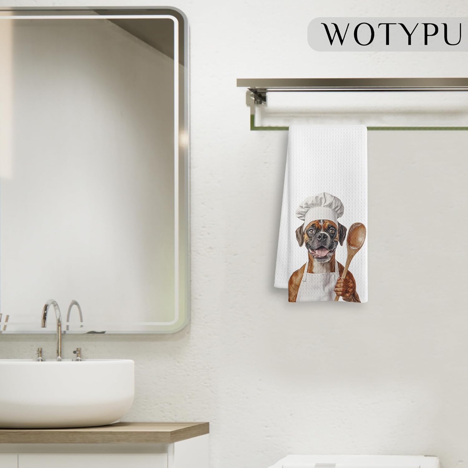 Boxer Gifts Kitchen Towels, Boxer Dog Gifts for Women Men Dish Tea Towel, Dogs Lover Gifts Decorative Hand Towels for Kitchen Bakery Decor, 16x24 Inch - Image 5