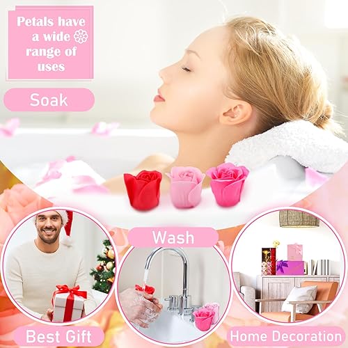 Miniatura 3 de 3 cajas de 36 piezas de jabón de baño perfumado floral, aceite esencial, pétalos de flores, jabón de rosas con lámina dorada, regalos para mujeres,