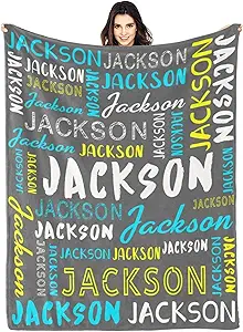 Personalized Name Blanket Customized Baby Blankets for Girls Boys Adults Monogrammed Blankets and Throws Christmas Birthday Mothers Fathers Valentines Day Gift