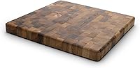 Ironwood Gourmet 28218 Charleston Square End Grain Acacia Wood Cutting Board - 14" Chef's Board for Prep & Serving