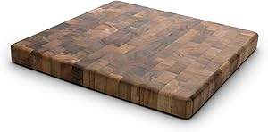 Ironwood Gourmet 28218 Square Charleston End Grain Chef's Board , Acacia Wood 14" Square
