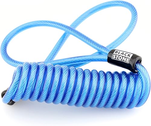 Blackstone Cable de recordatorio de seguridad para bloqueo de casco, bloqueo de agarre, bloqueo de disco de 5 pies (azul)