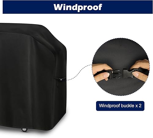 Miniatura 10 de Cubierta de parrilla para Blackstone de 22 pulgadas y 17 pulgadas con capucha y soporte, impermeable, resistente a los rayos UV, a prueba de