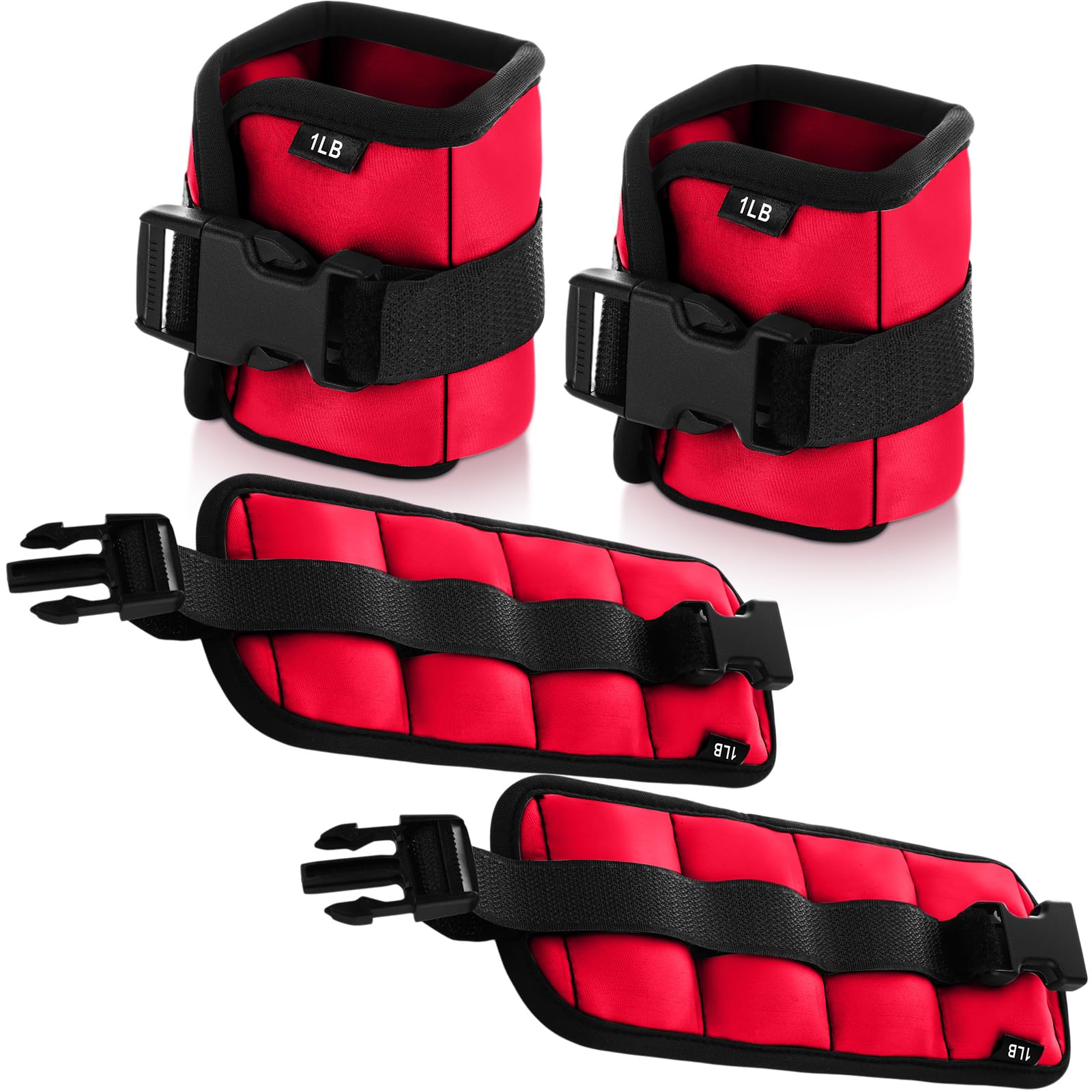 Hollowfly 2 Pairs Ankle Wrist Weights for Exercise