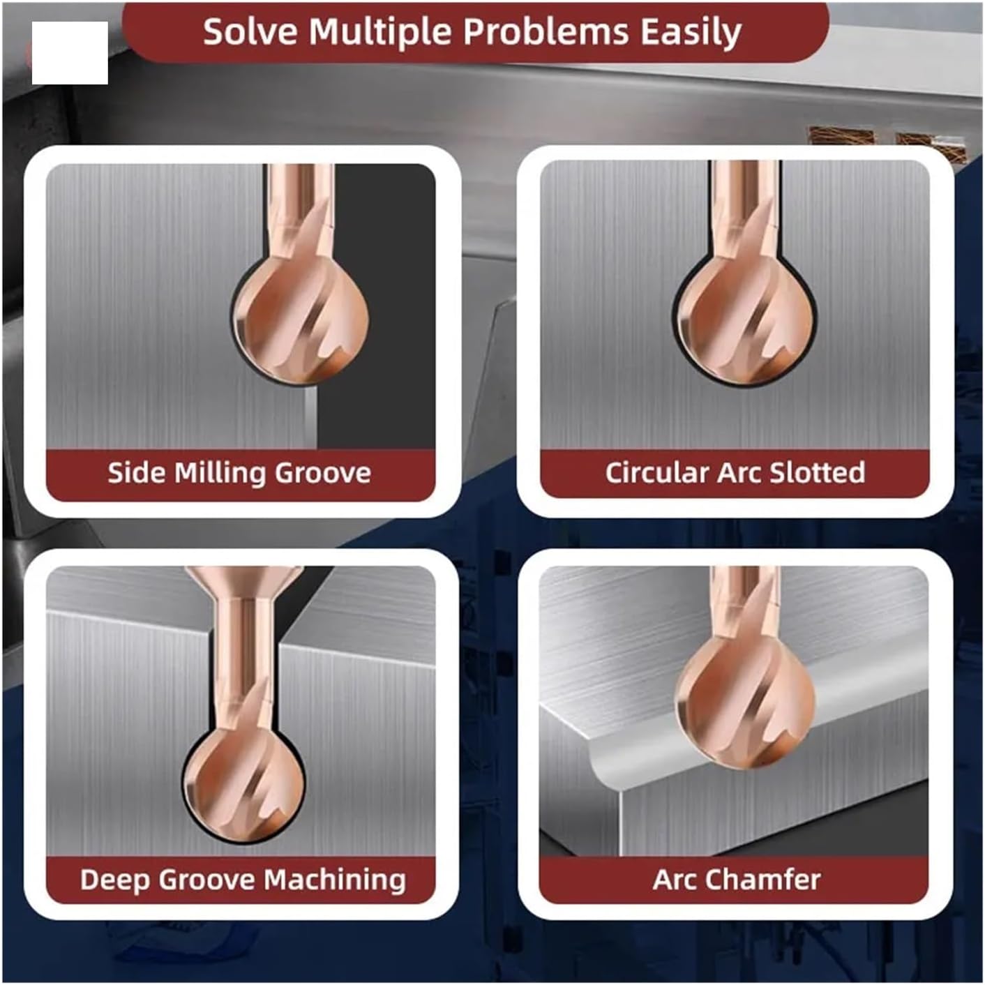 Ball T Shape Cutter Undercutting Arc Nose DIY Tool R2 R3 R4 R5 R6 Wood Plastic Metal BC2055(R7xD14x75-3T)