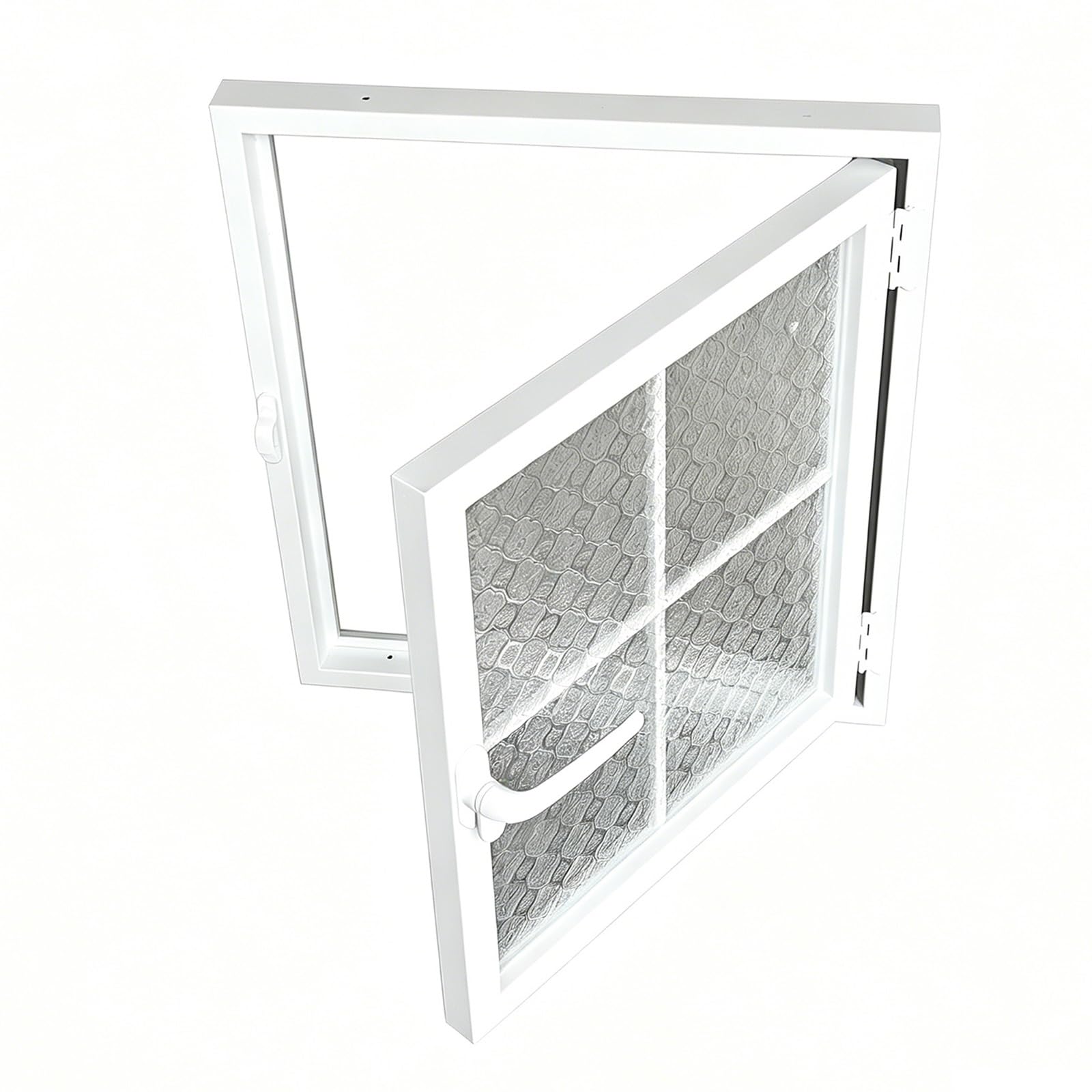 Wtjdccy One Color Mobile Home Basement Window, Privacy Textured Glass, 2Mm Rustproof Aluminum Casement Window, Suitable For Shed, Bathroom, Chicken Coop(40X40cm/16X16in)