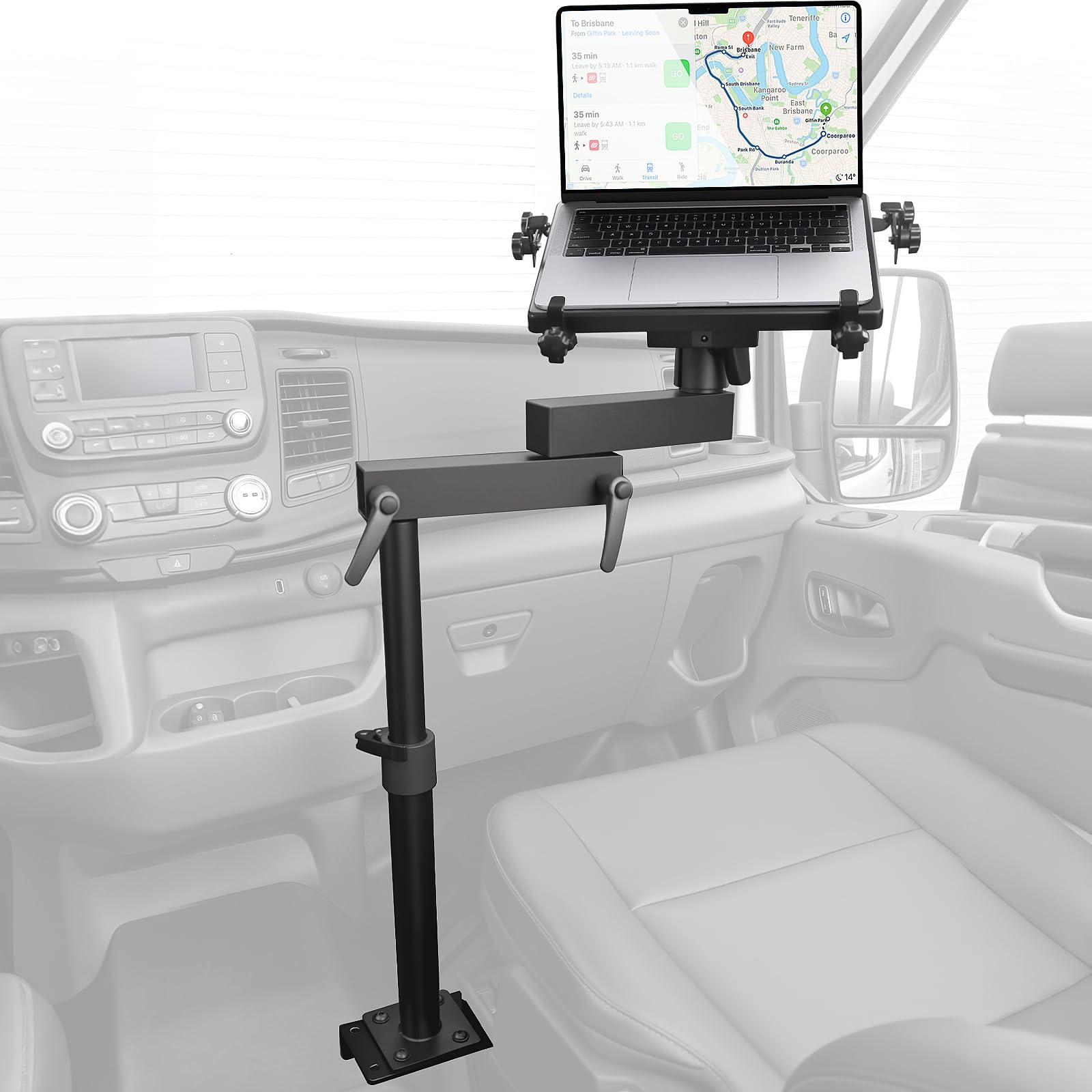 MELIPRON Van Laptop Mount Fit for Ford Transit 2014-2023 150 250 350 Cargo Van Laptop Holder Stand